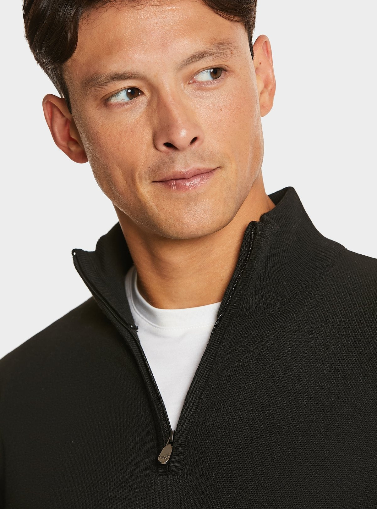 Maglia mezza zip tinta unita-2