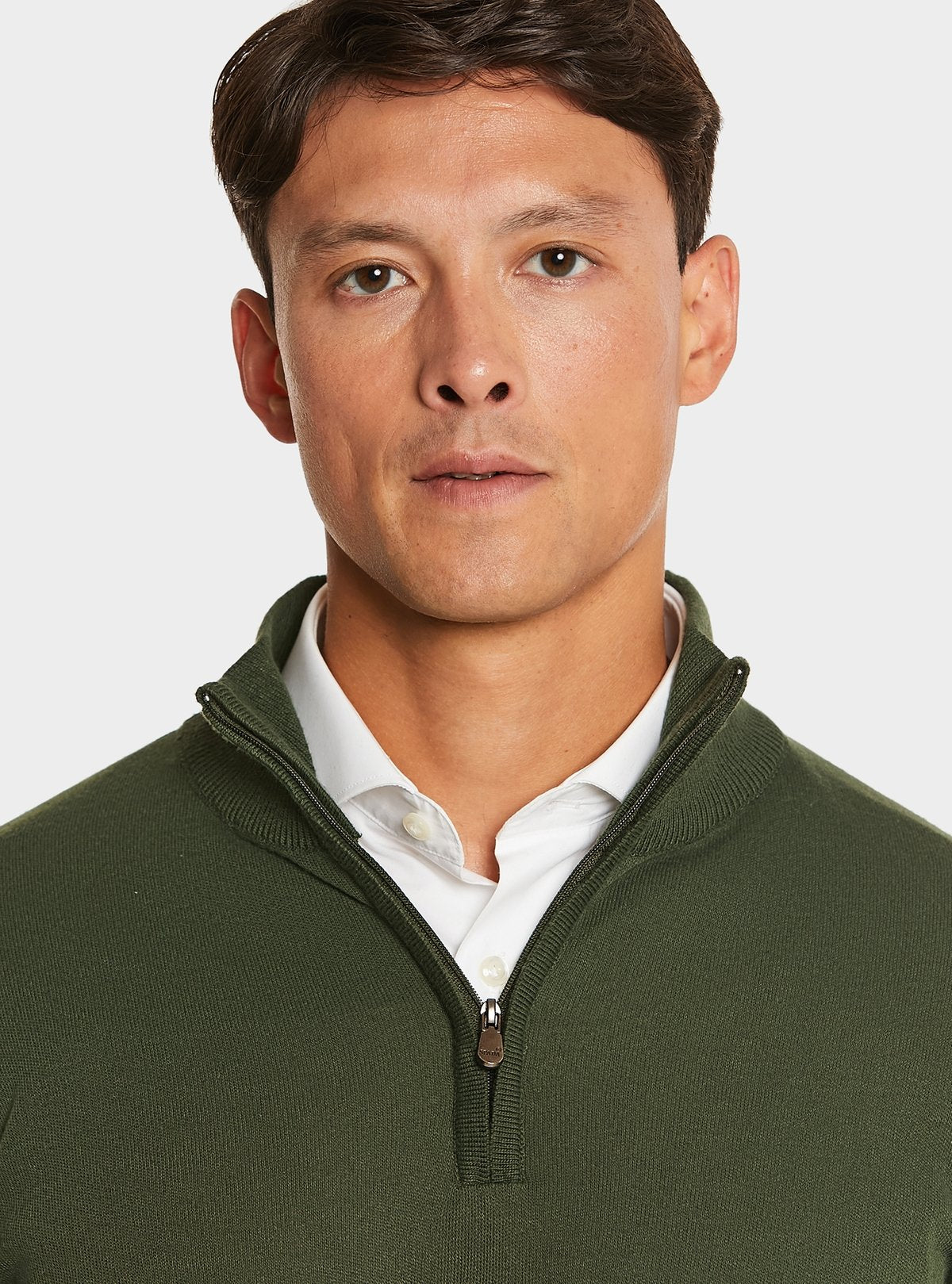 Maglia mezza zip tinta unita-2