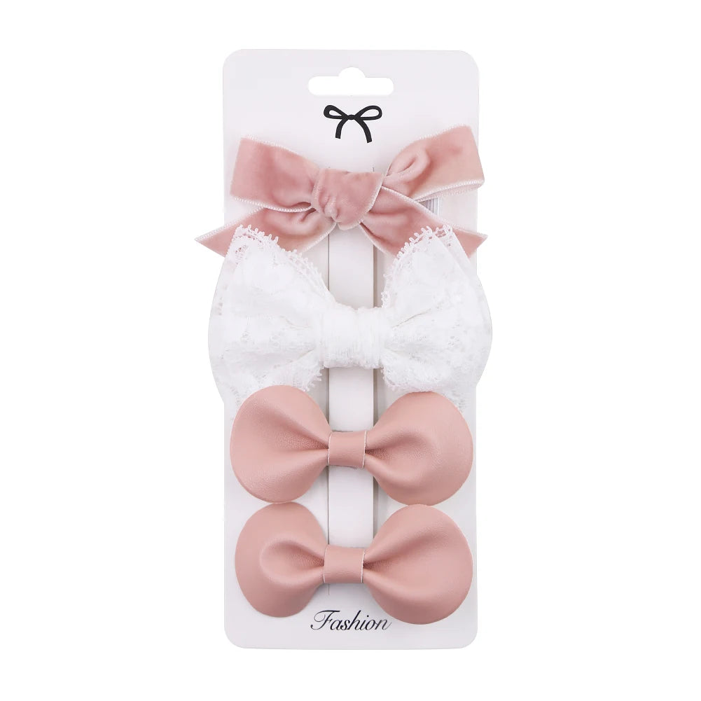 Barrettes Bébé Nœud Léopard