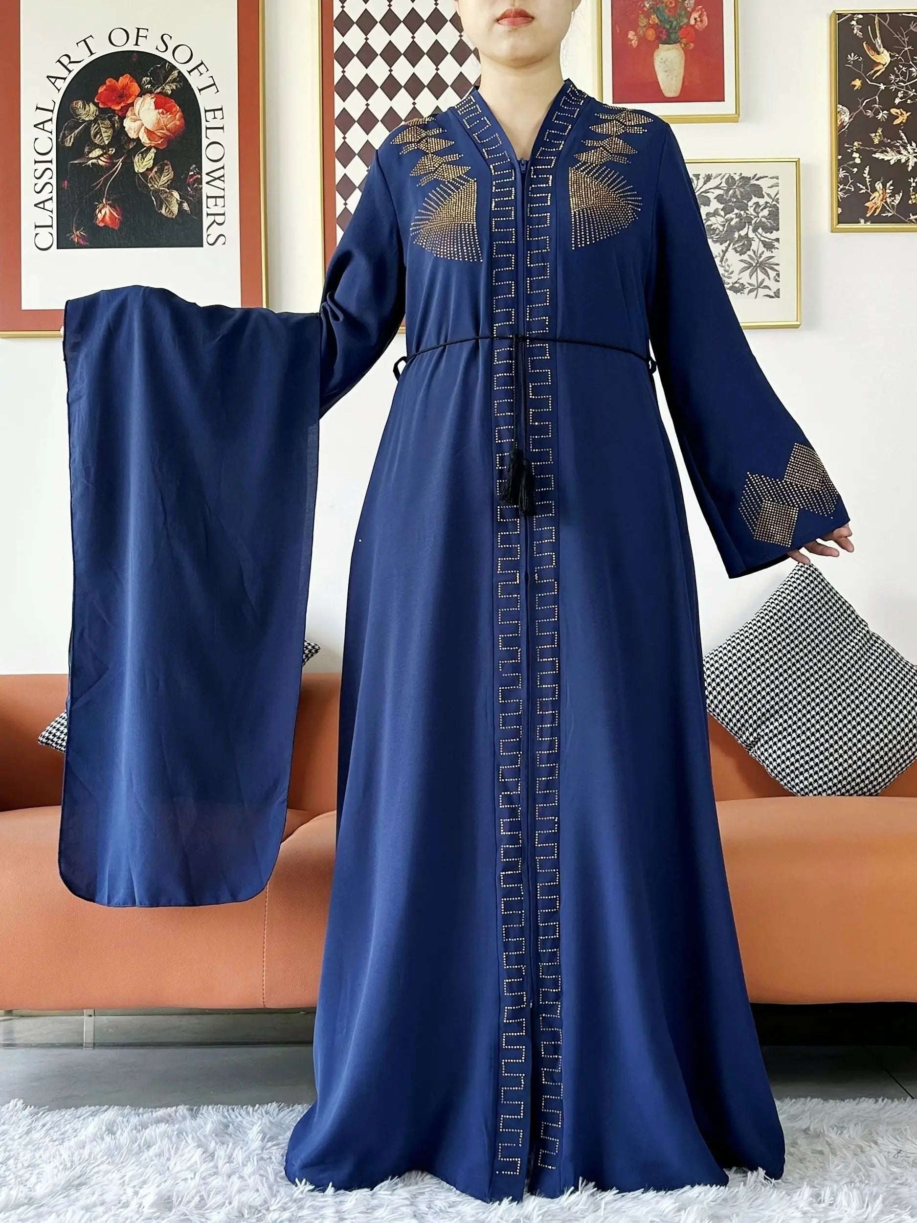 Abaya Femme Chiffon Zippée