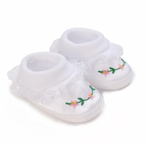 White Baptismal Shoes For Newborn Babies First Pair Of Baptismal Shoes