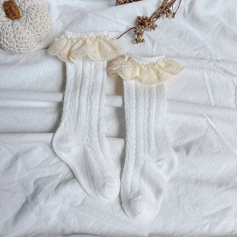 Chaussettes Hautes Filles Dentelle
