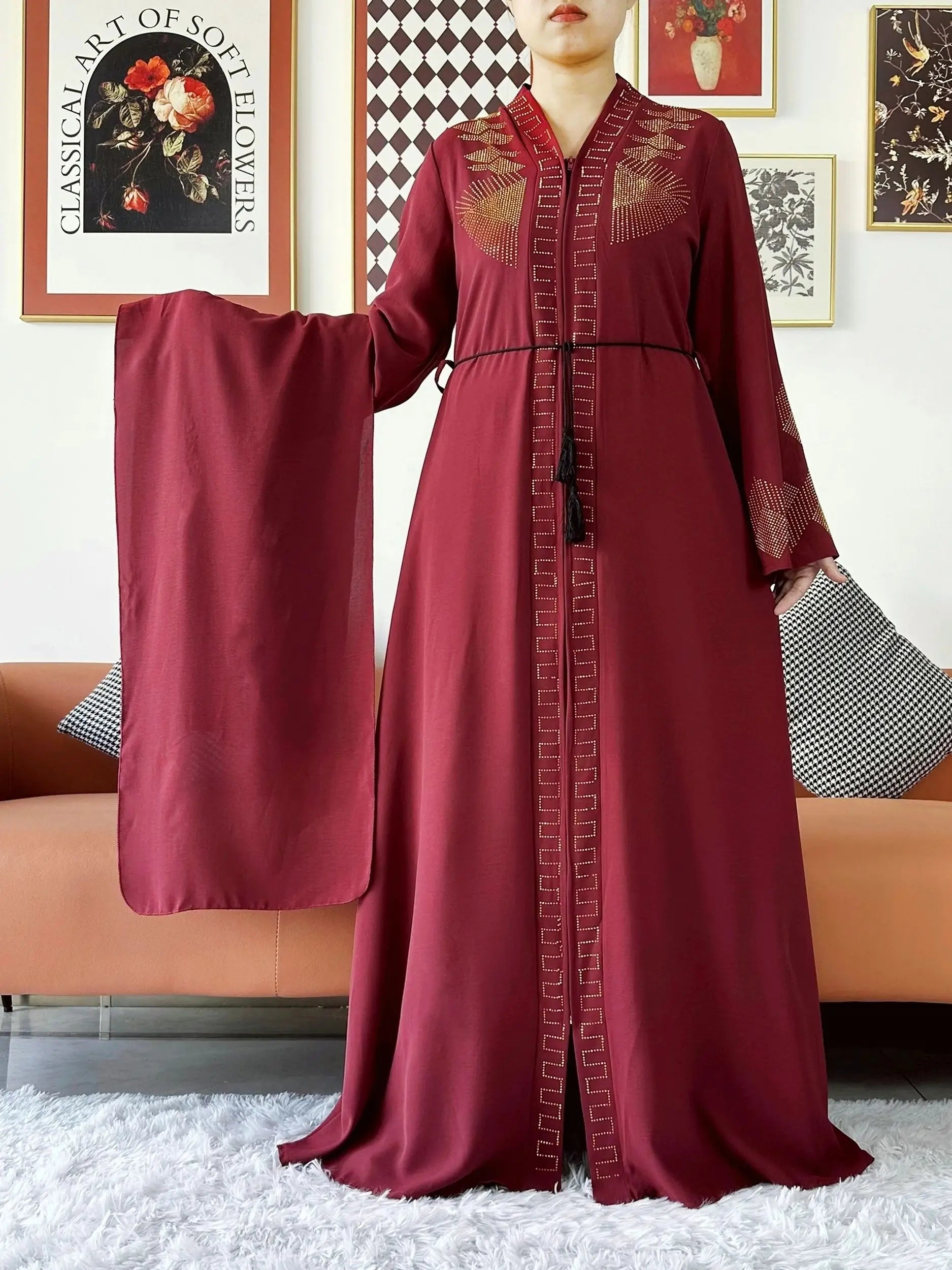 Abaya Femme Chiffon Zippée