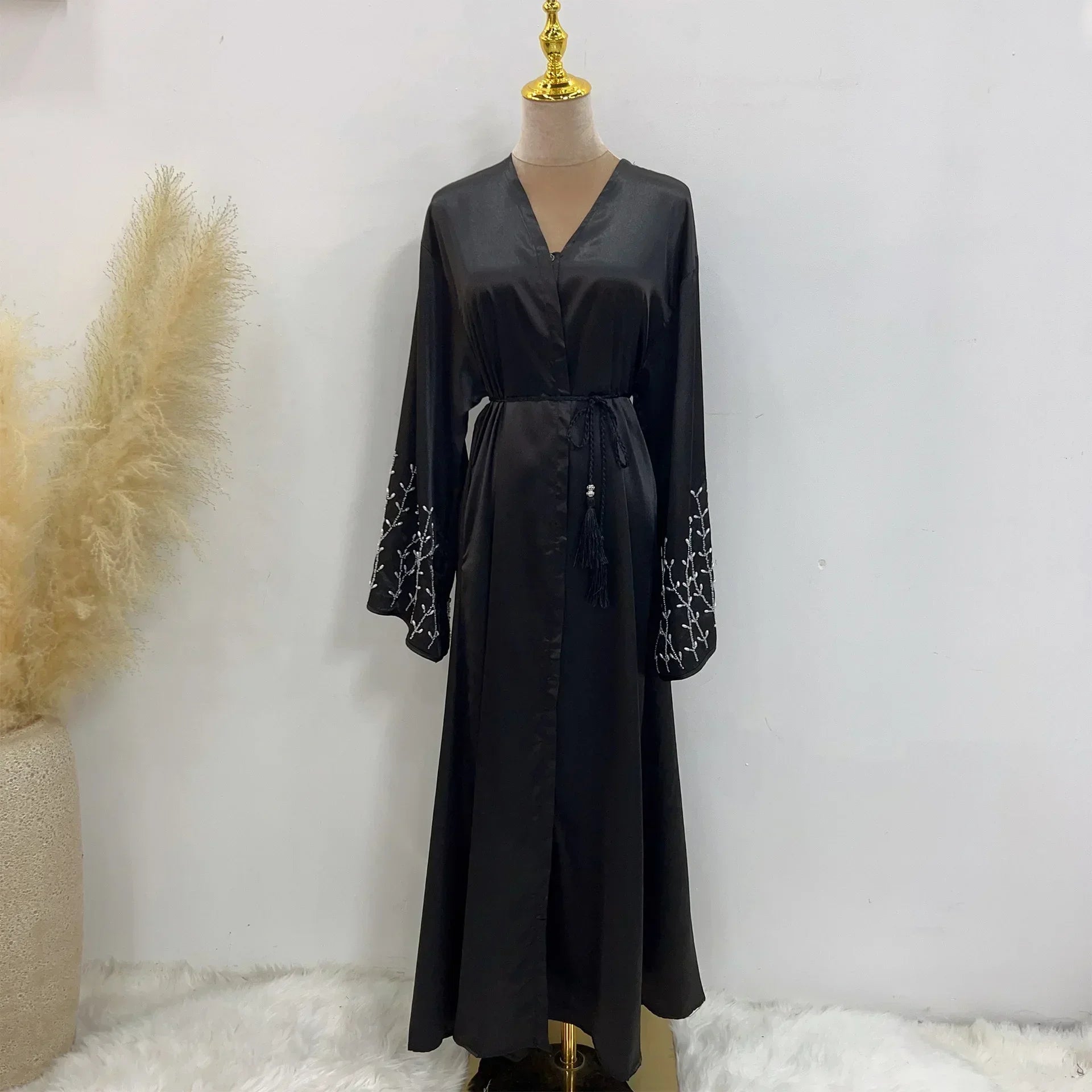 Kaftan Abaya Femme Perles Élégante