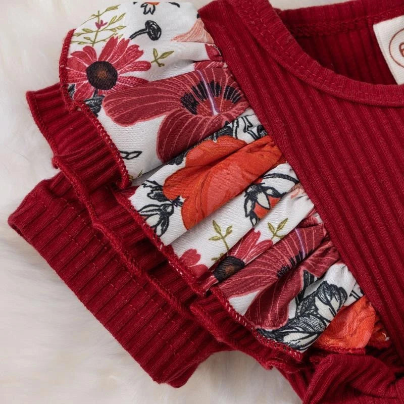 Robe-combinaison bébé fille à nœud – coton