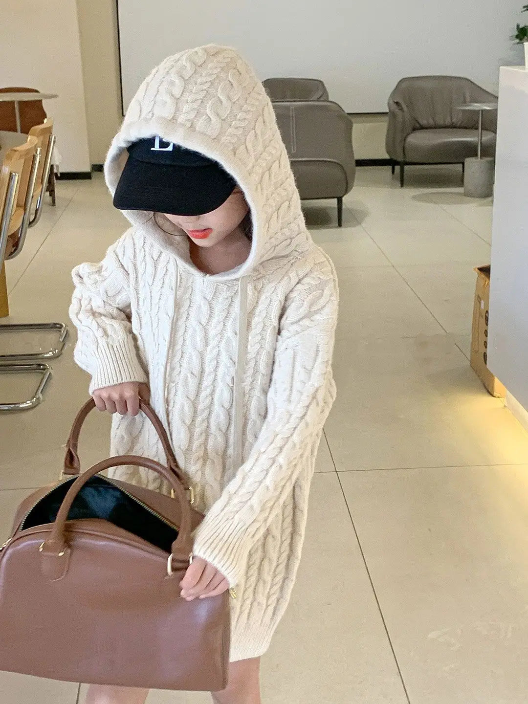 Robe Pull Fille Capuche