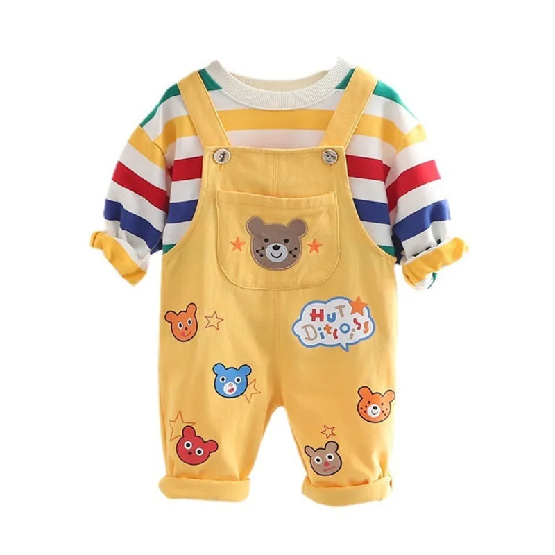 Baby Cotton T-Shirt & Overalls Set