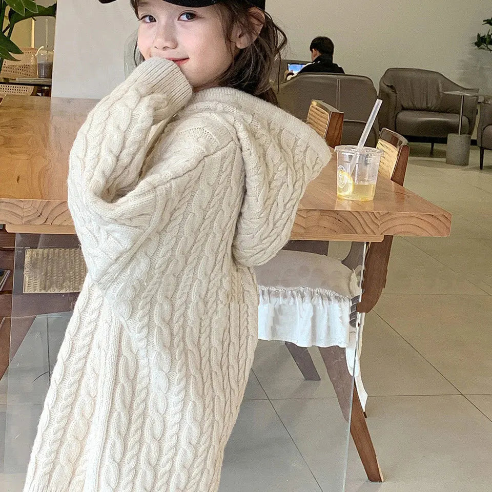 Robe Pull Fille Capuche