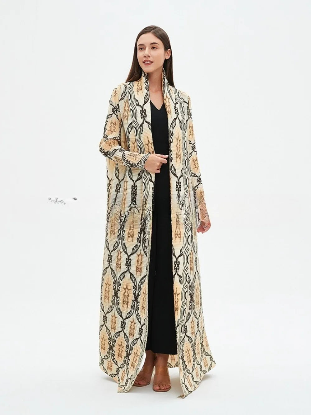 Abaya Femme Vintage Imprimé Longue