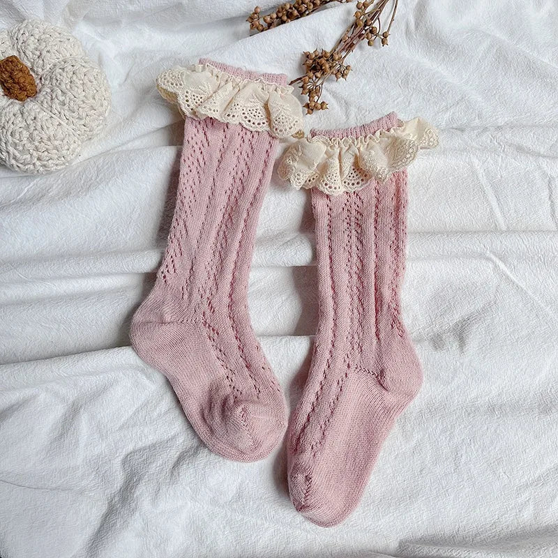 Chaussettes Hautes Filles Dentelle