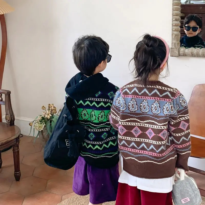 Pull Garçon Tricoté Vintage