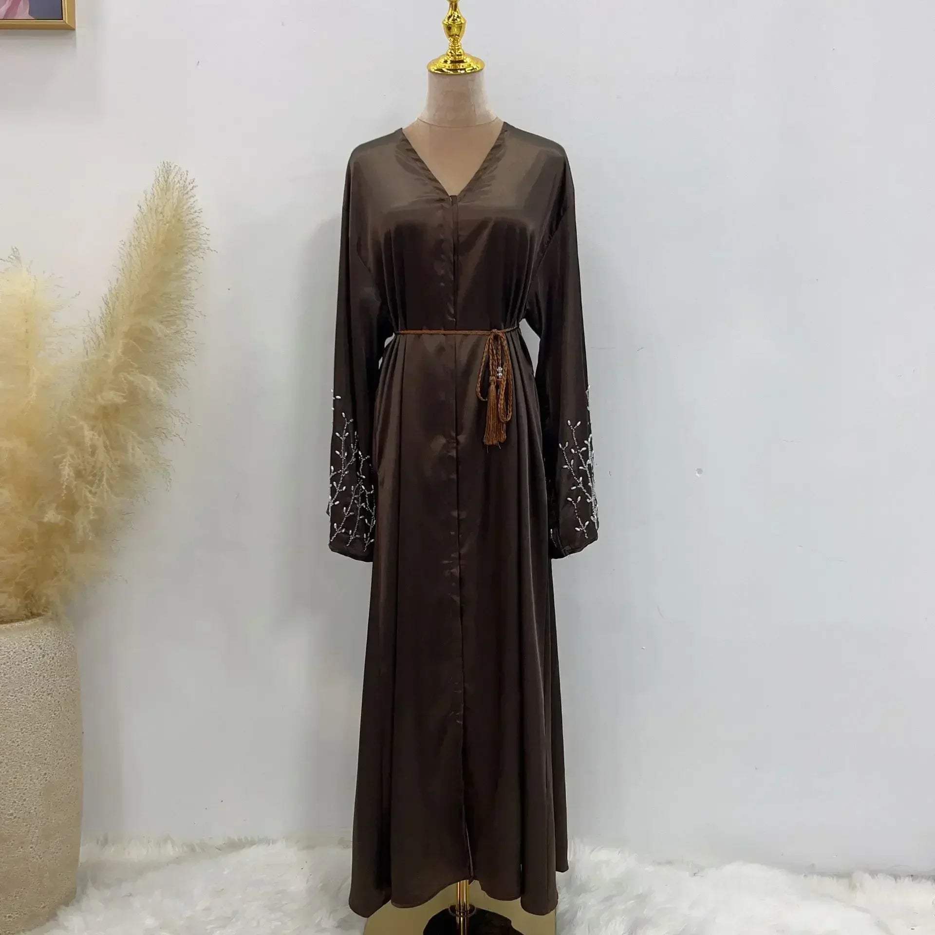 Kaftan Abaya Femme Perles Élégante