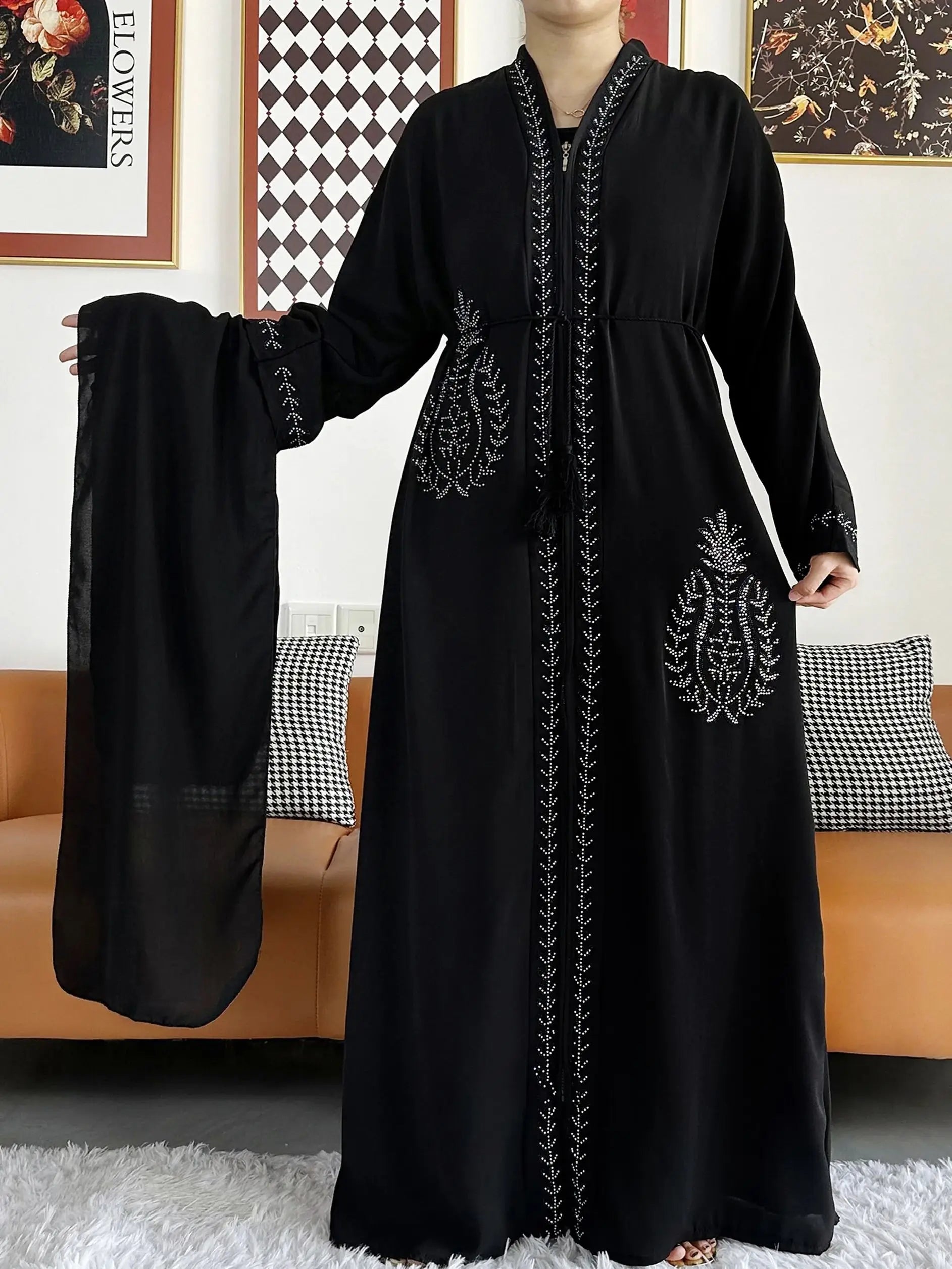 Abaya Femme Chiffon Zippée