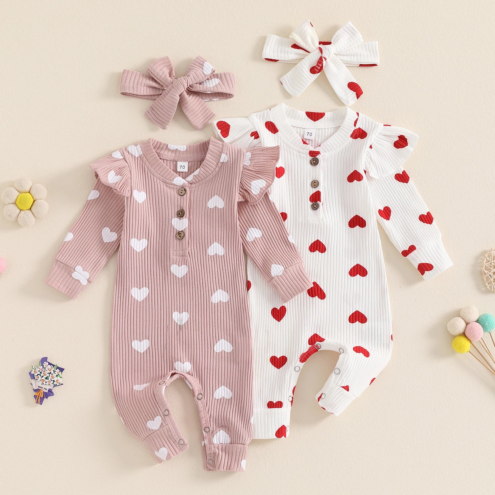 Combinaison Bébé Fille Cœur