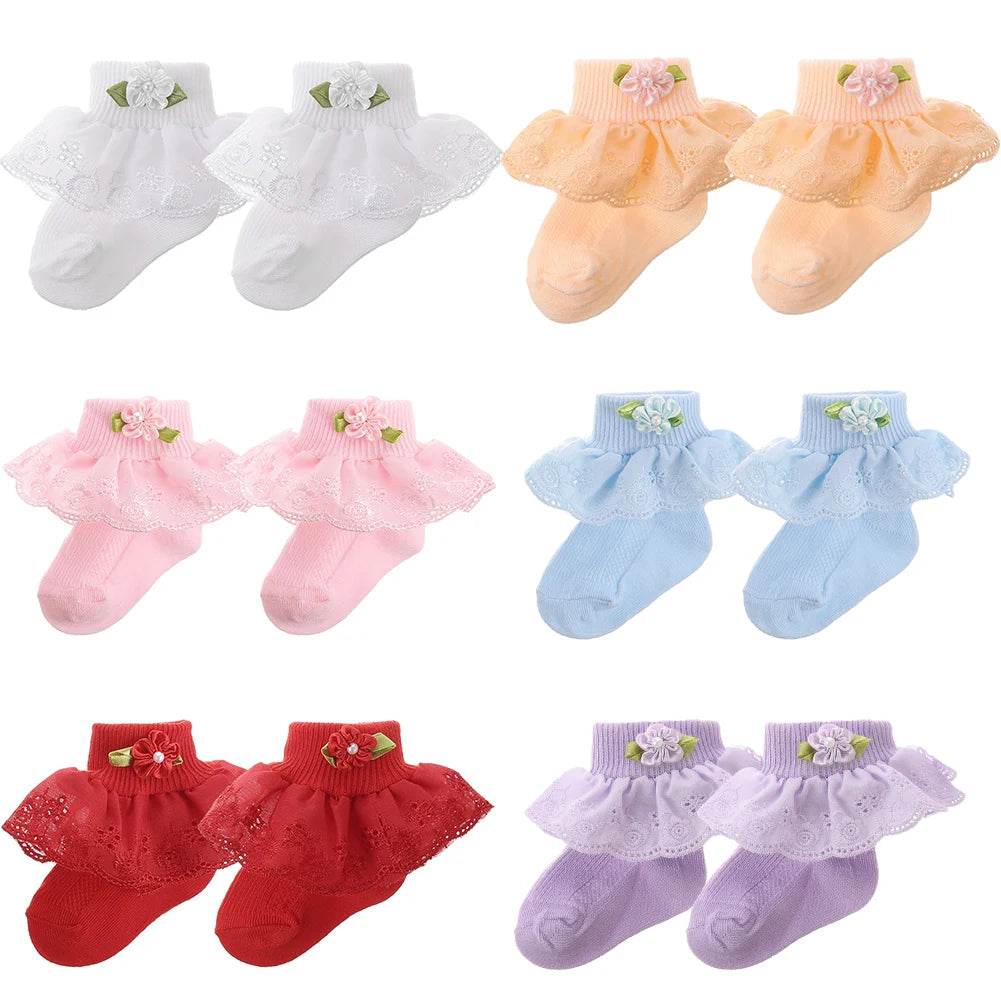 Chaussettes Princesse Bébé Fleurs