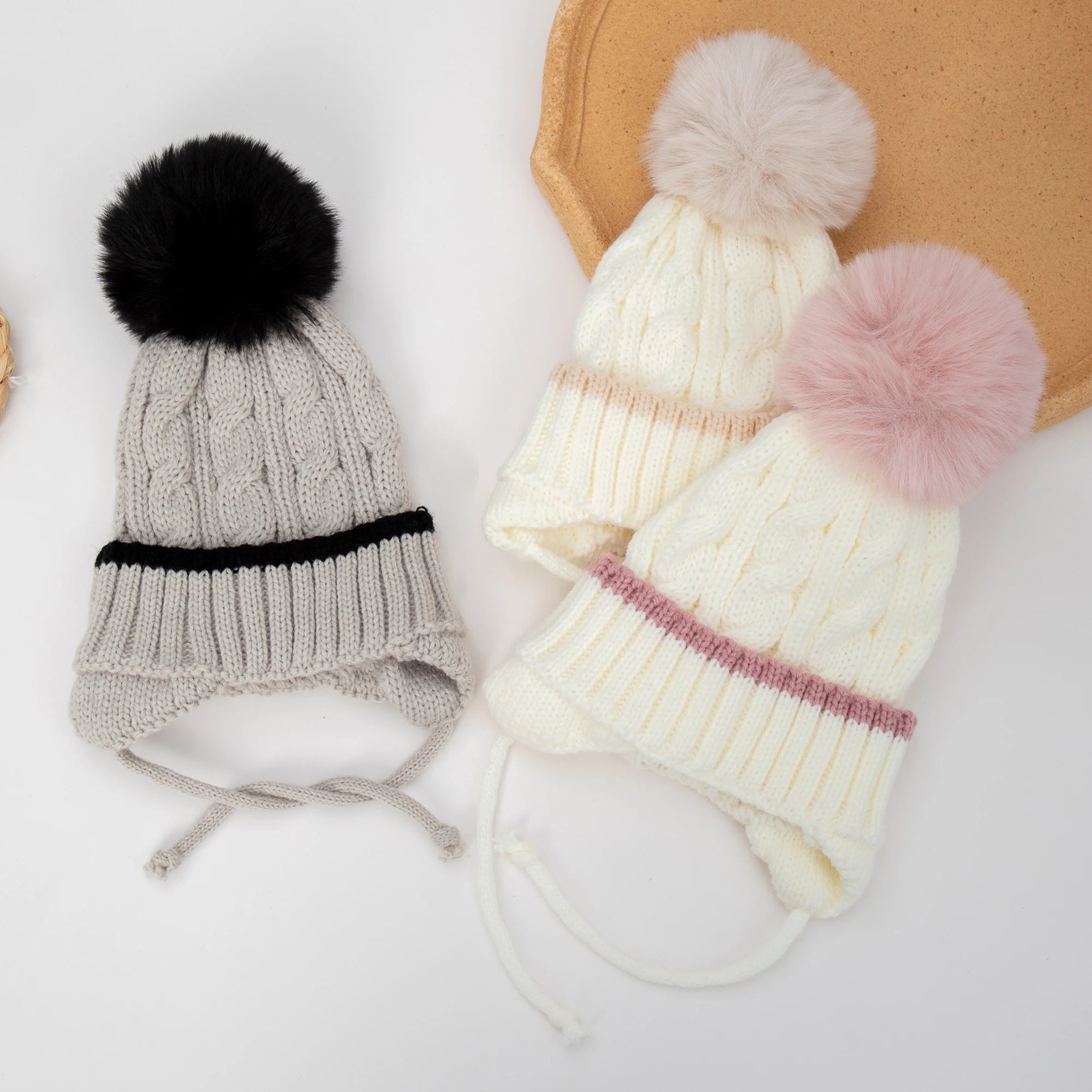 Bonnet Bébé Hiver Pompom