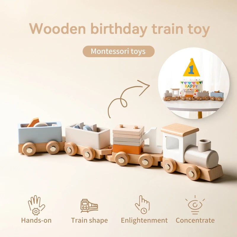 Train en Bois Éducatif Bébé