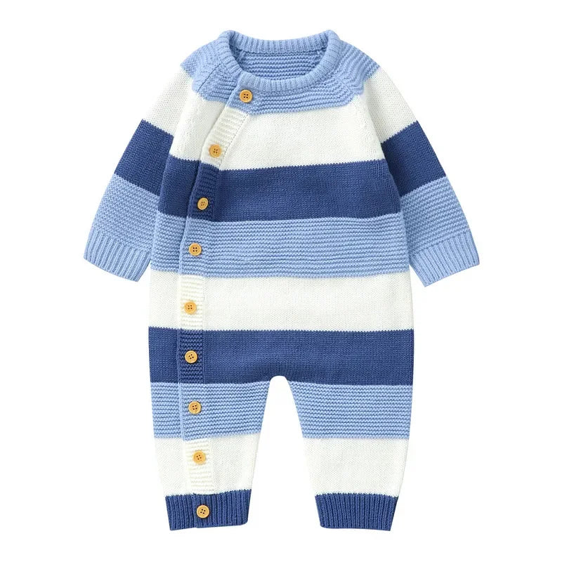Combinaison Tricotée Bébé Rayée