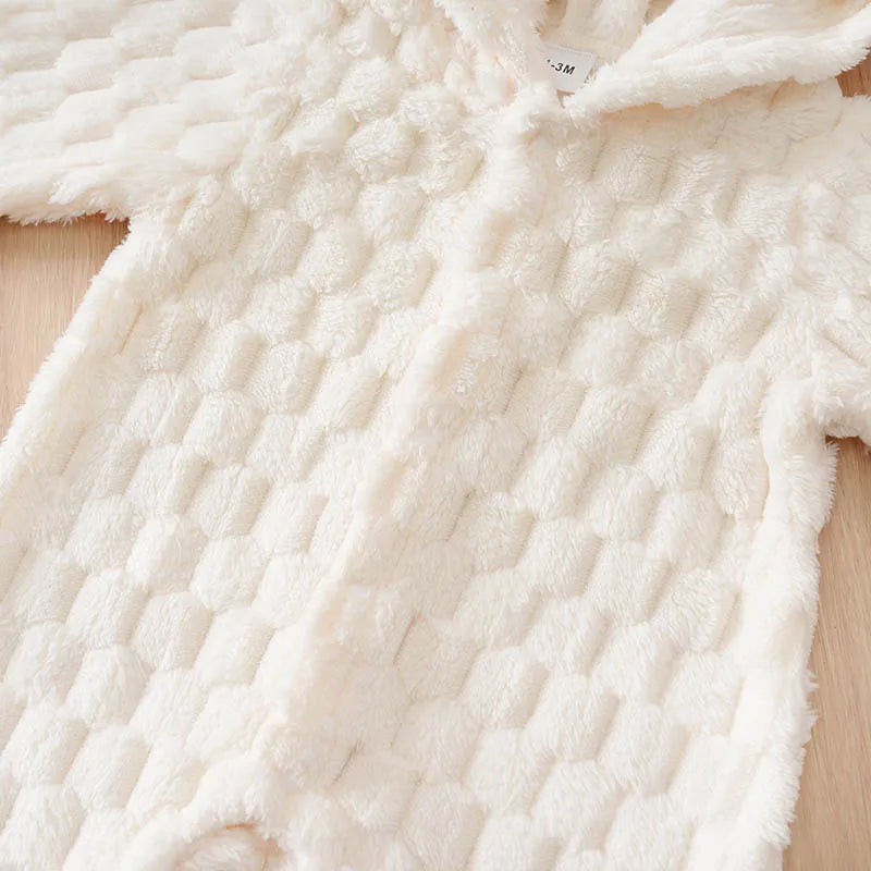 Combinaison Bébé Flanelle Blanche