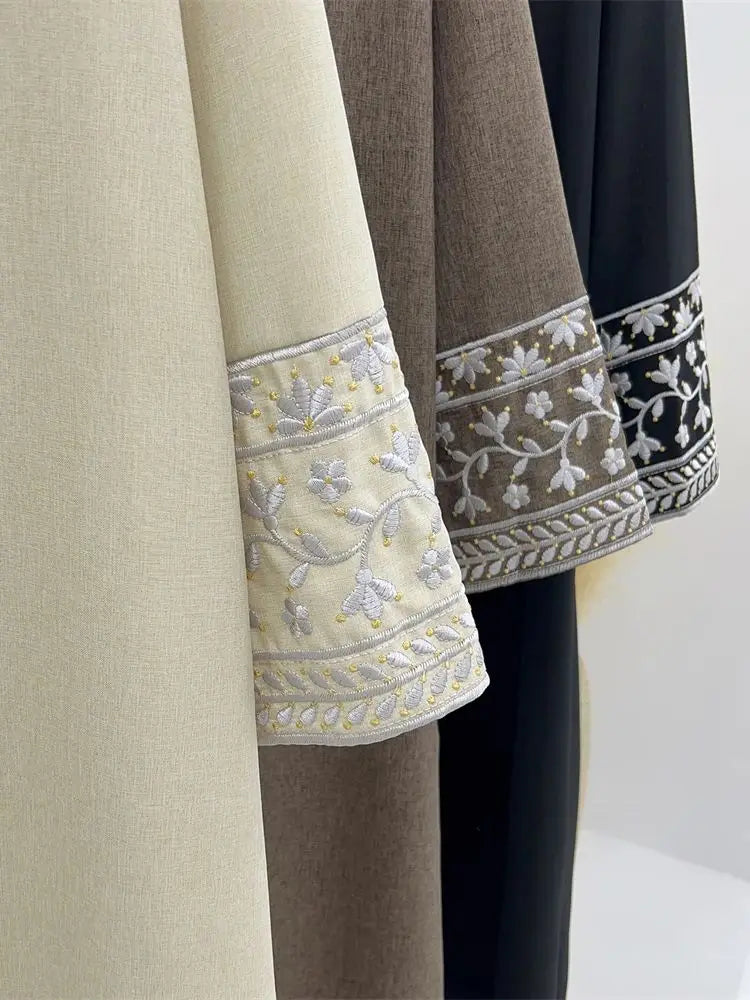 Abaya Lin Brodée Fleurie Élégante