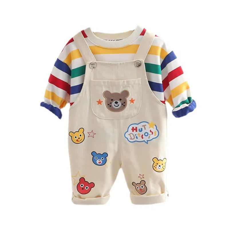 Baby Cotton T-Shirt & Overalls Set
