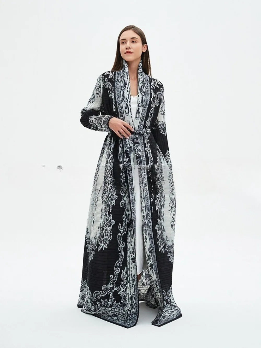 Abaya Femme Vintage Imprimé Longue