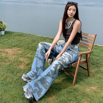 Jean Décontracté Femme Camo