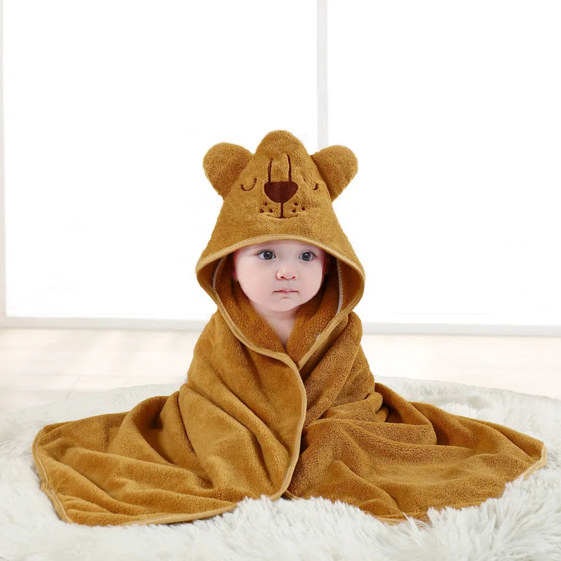 Peignoir-serviette à capuche pour bébé