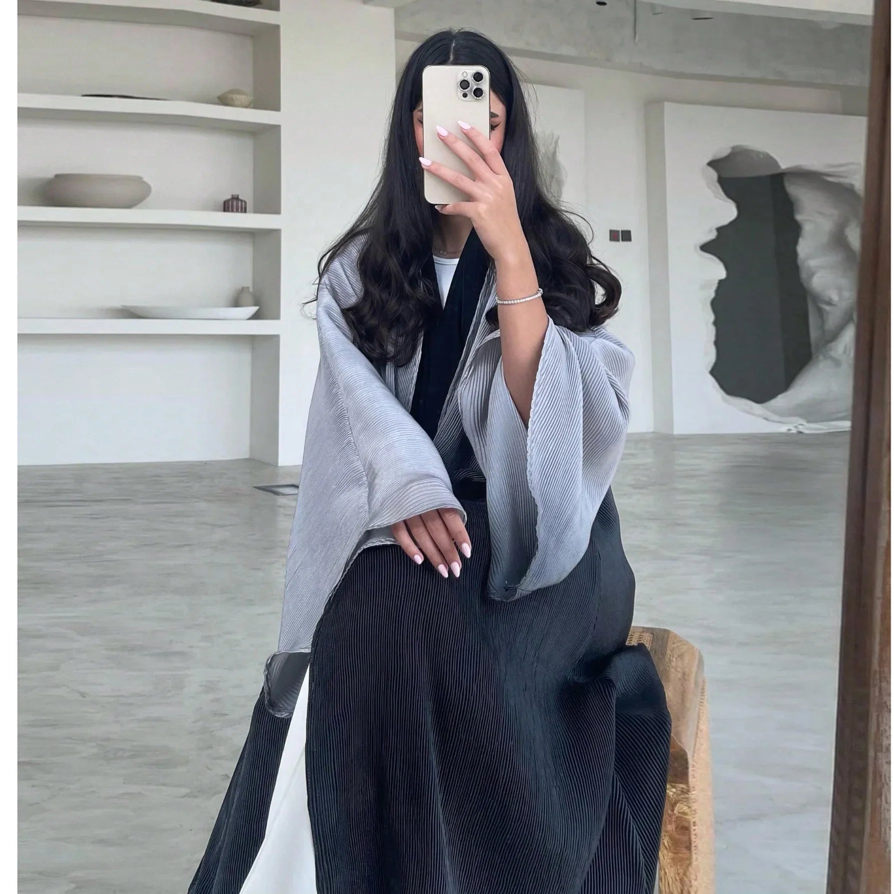 Abaya Femme Élégante Manche Évasée