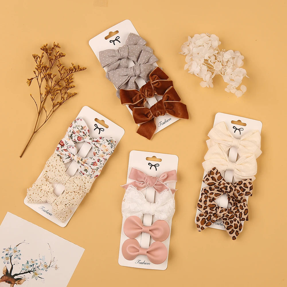 Barrettes Bébé Nœud Léopard