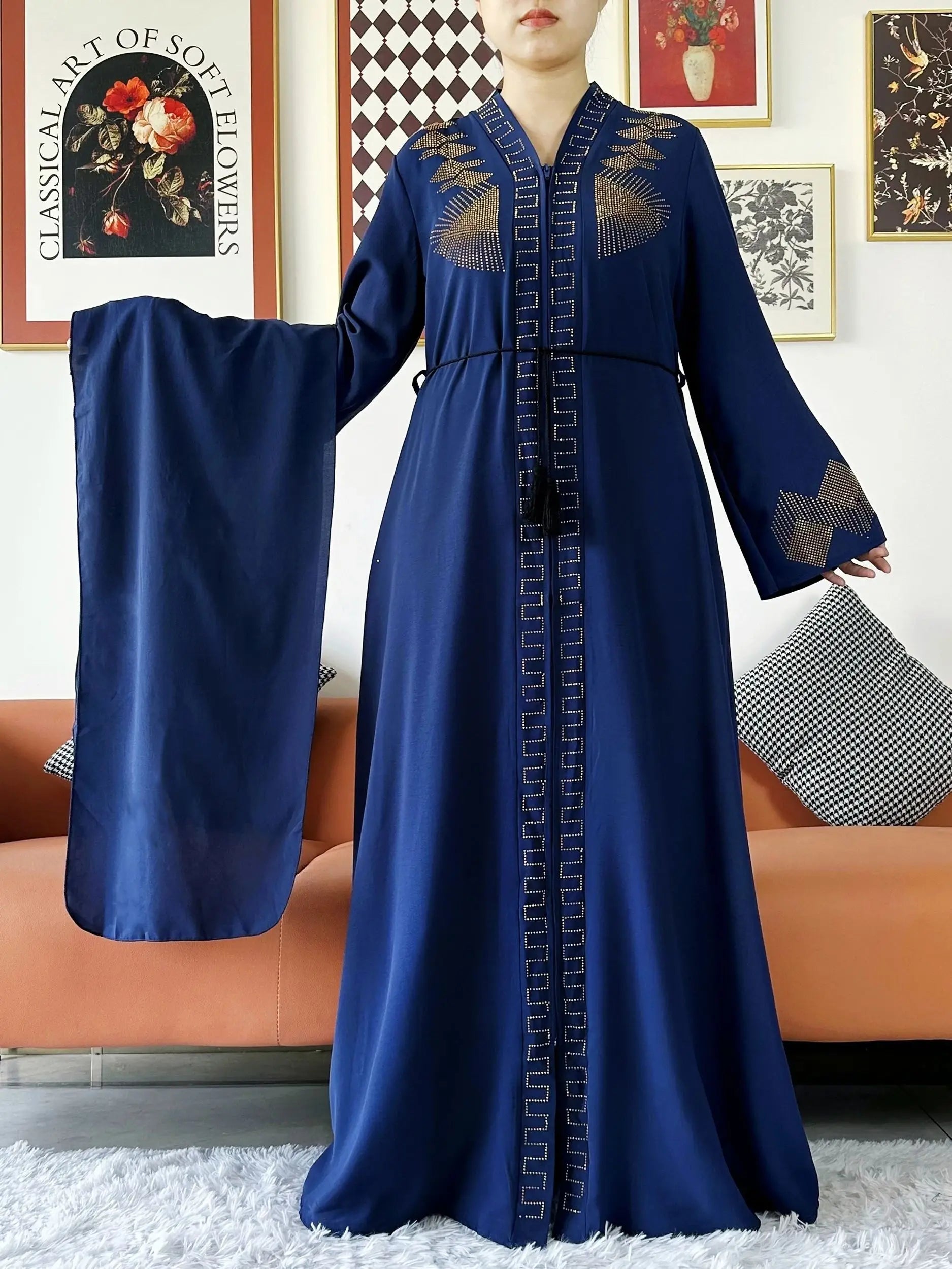 Abaya Femme Chiffon Zippée
