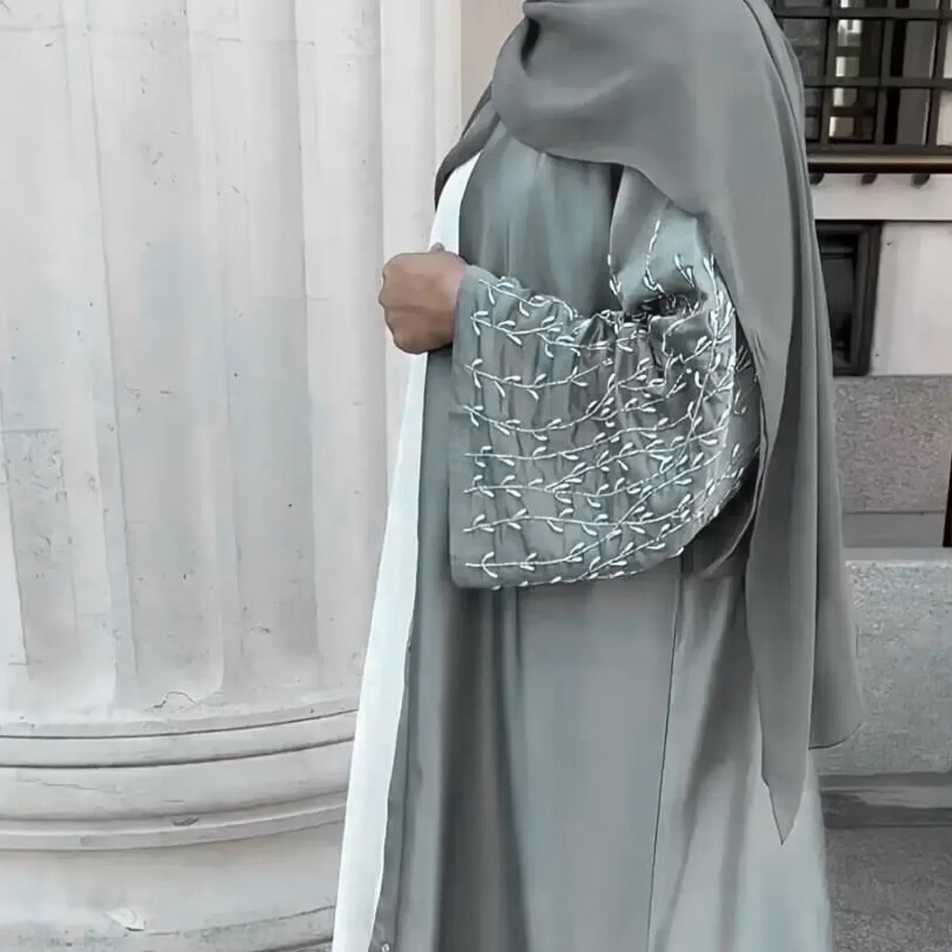 Kaftan Abaya Femme Perles Élégante