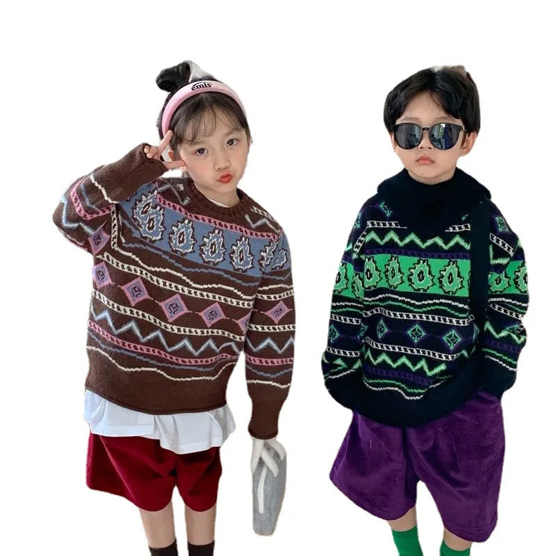 Pull Garçon Tricoté Vintage