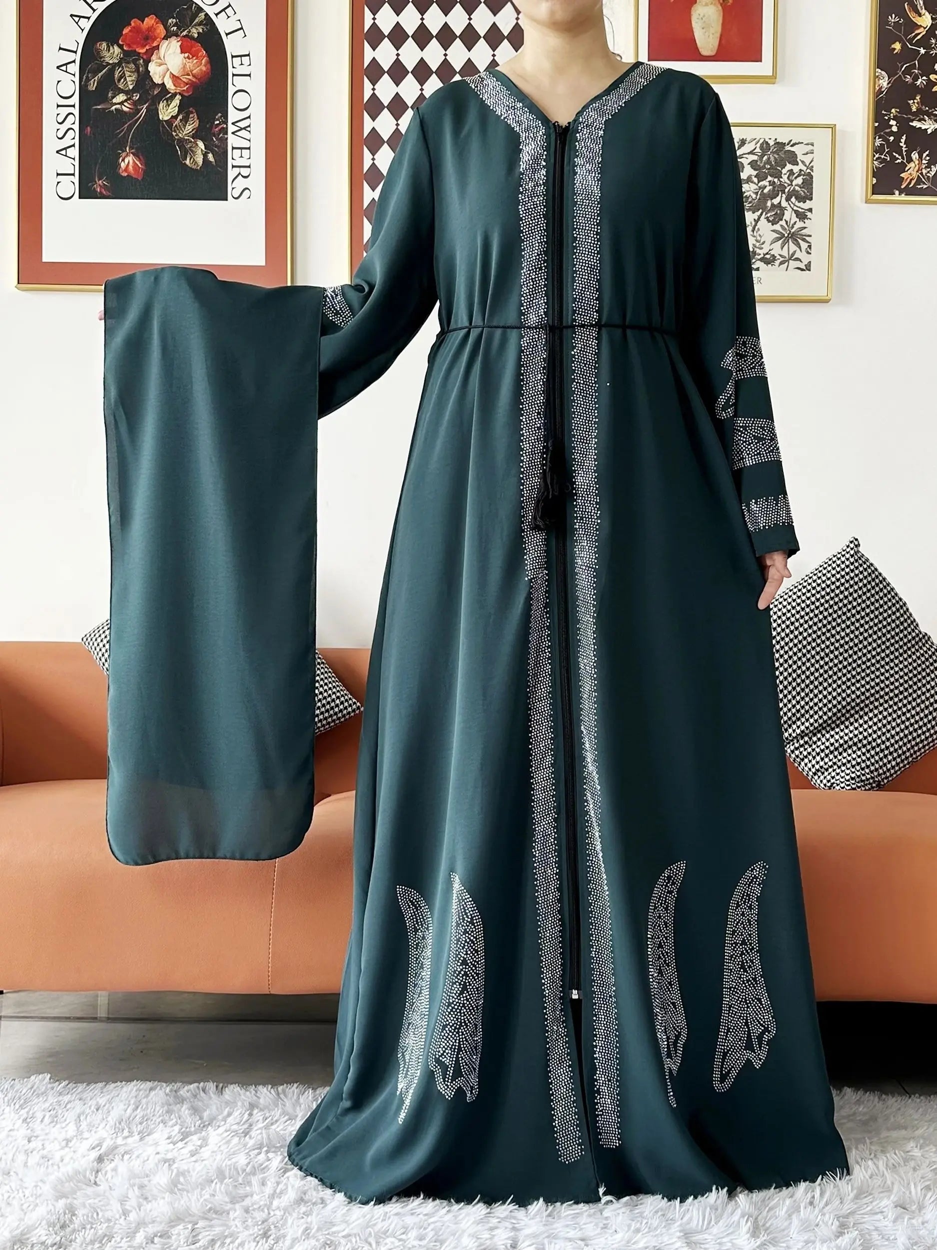 Abaya Femme Chiffon Zippée