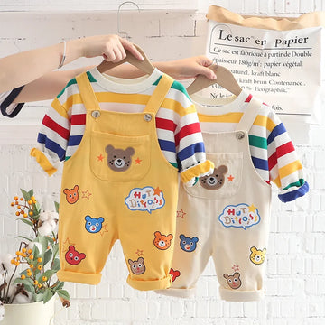Baby Cotton T-Shirt & Overalls Set