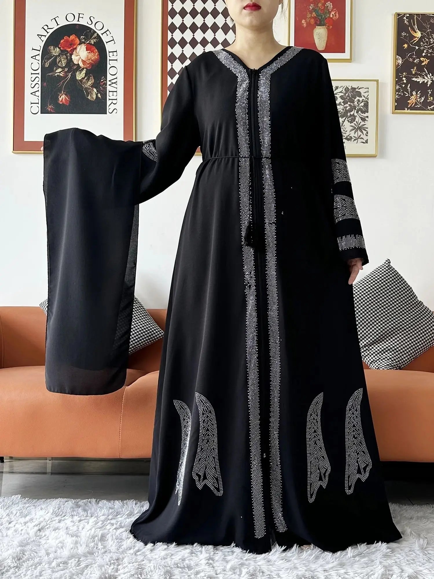 Abaya Femme Chiffon Zippée