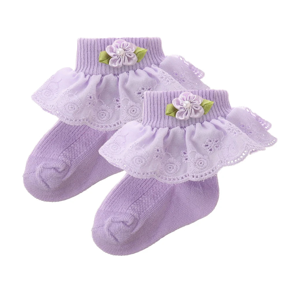 Chaussettes Princesse Bébé Fleurs