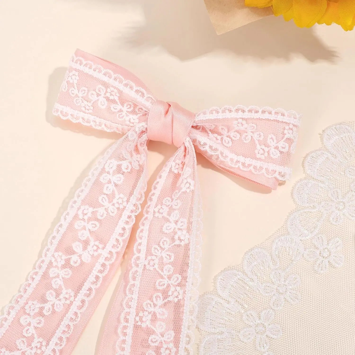 Barrettes Ruban Dentelle Élégantes