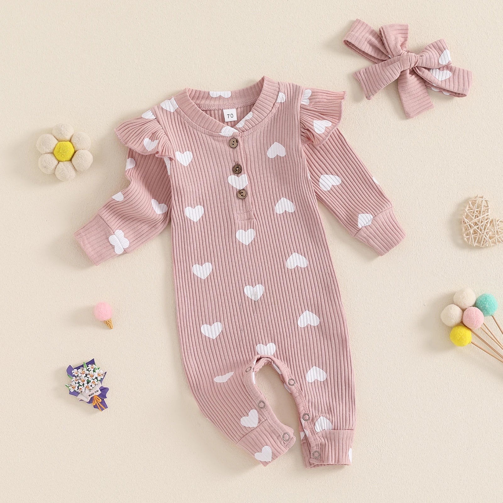 Combinaison Bébé Fille Cœur
