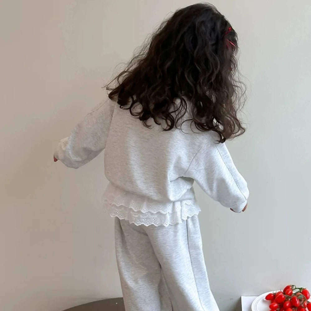 Ensemble Fille Noeud Gris