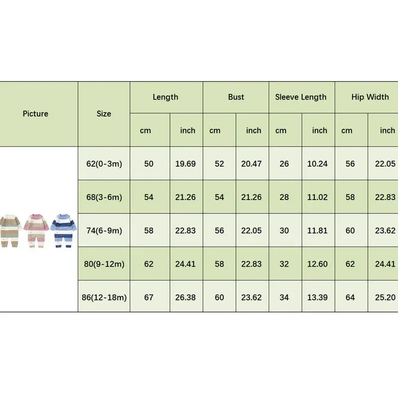Combinaison Tricotée Bébé Rayée
