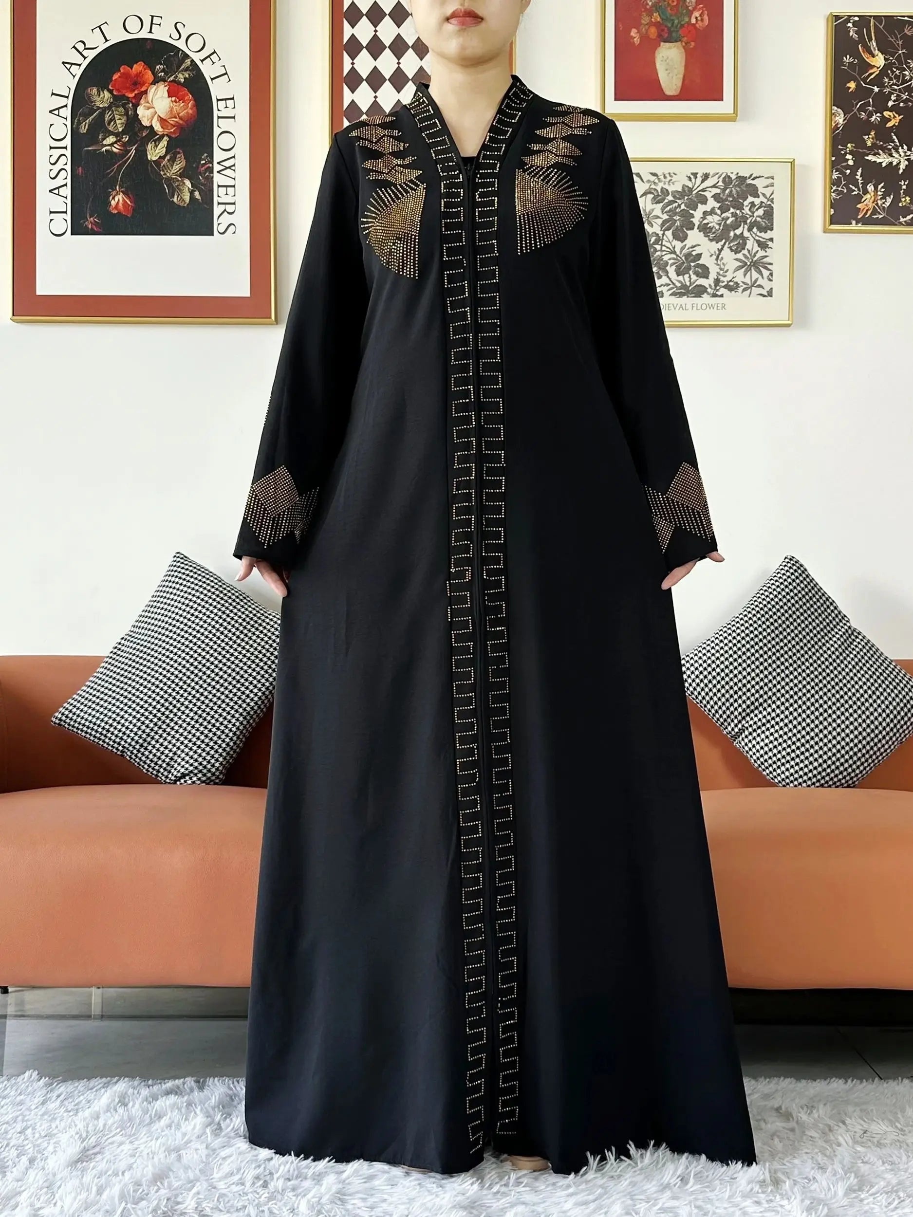 Abaya Femme Chiffon Zippée