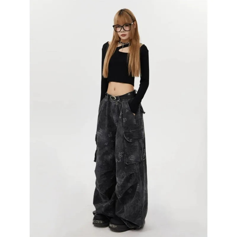 Jean Femme Large Camouflage