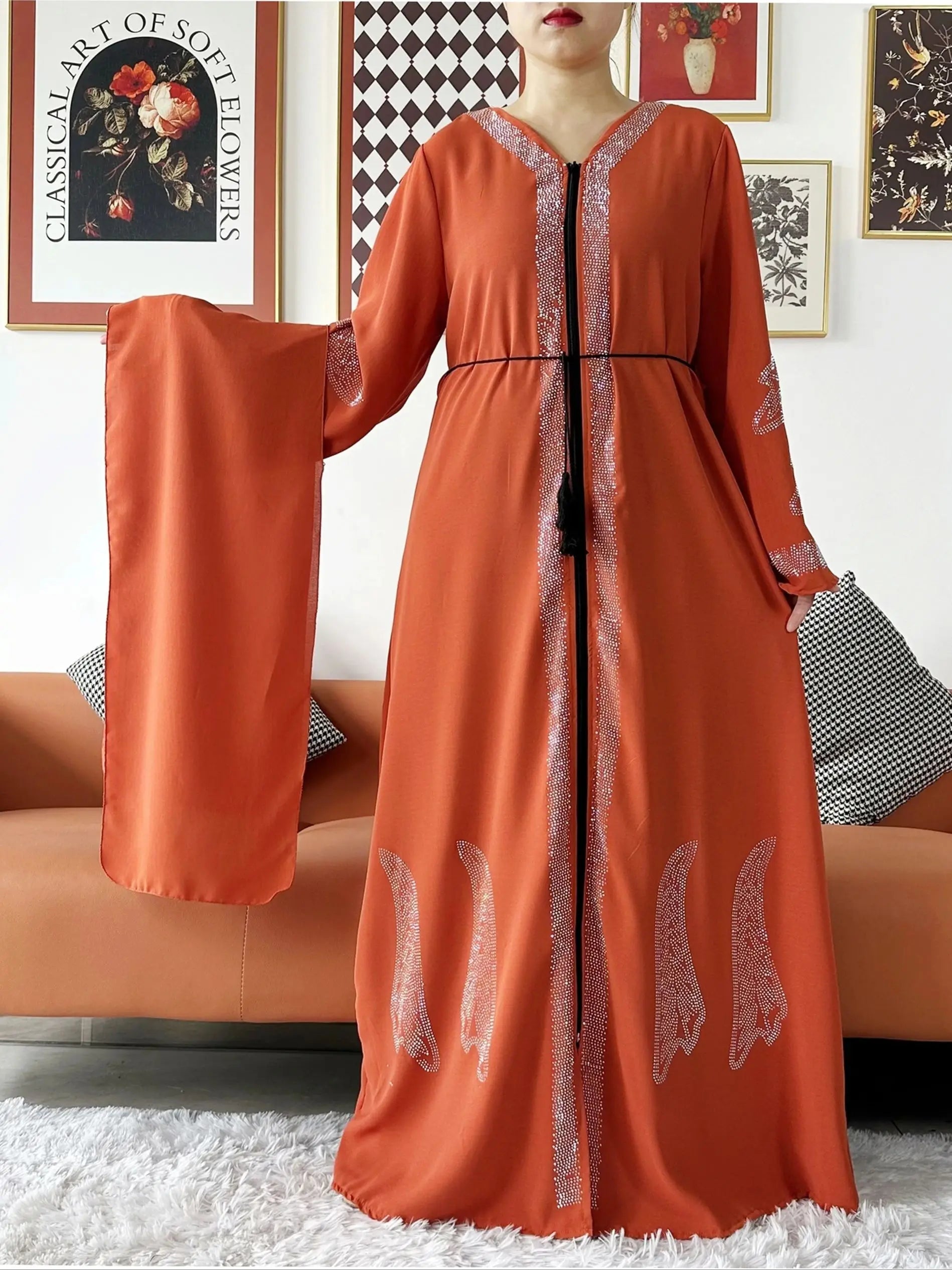 Abaya Femme Chiffon Zippée