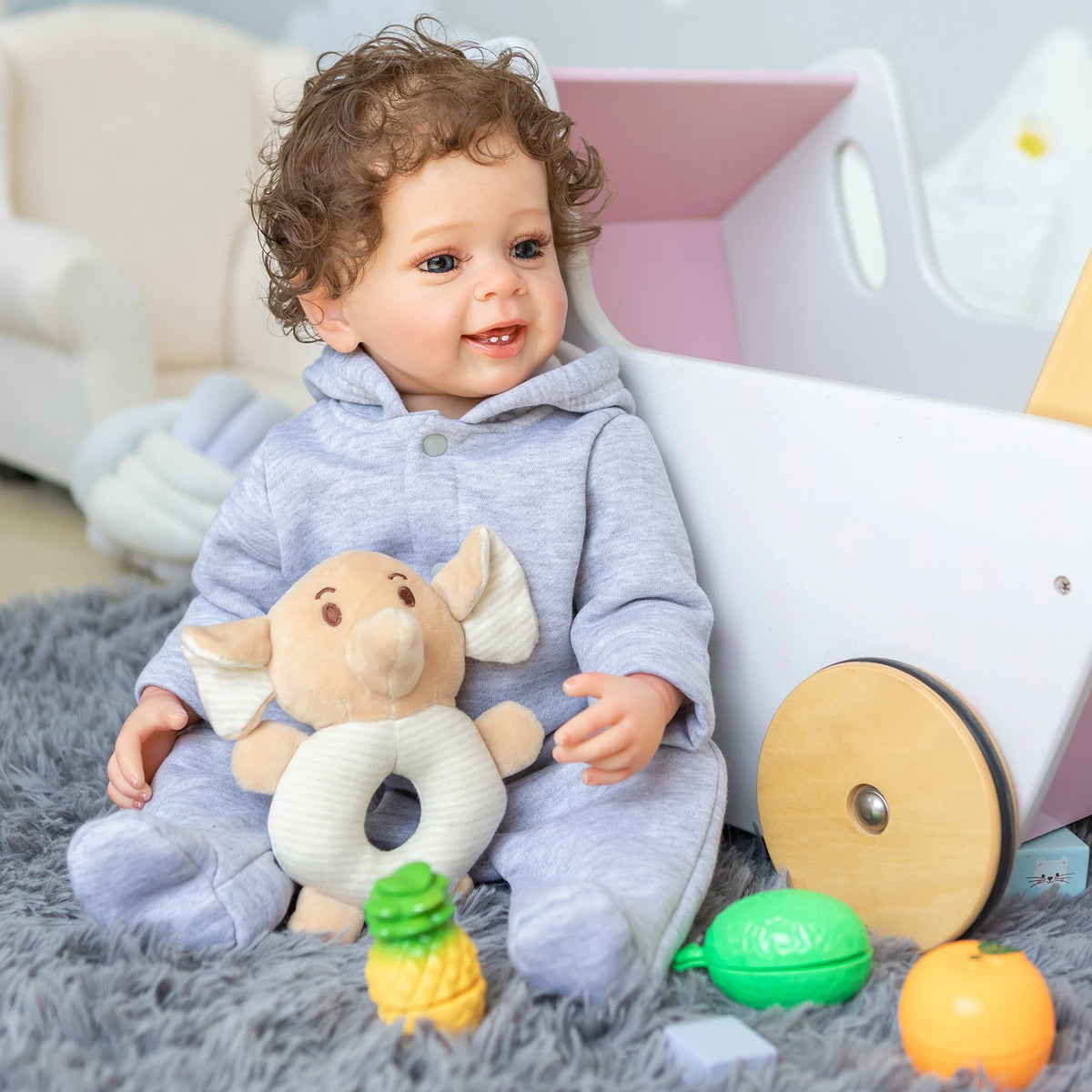 Poupée reborn réaliste en silicone – 55 cm