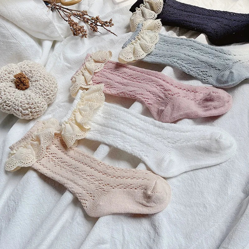 Chaussettes Hautes Filles Dentelle