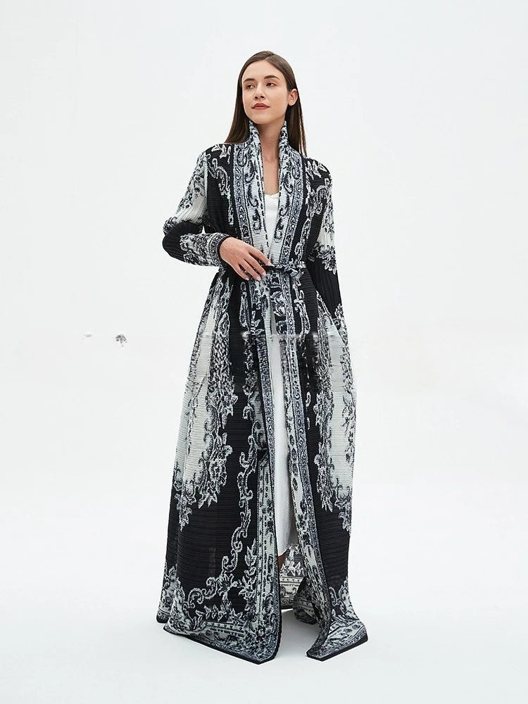 Abaya Femme Vintage Imprimé Longue