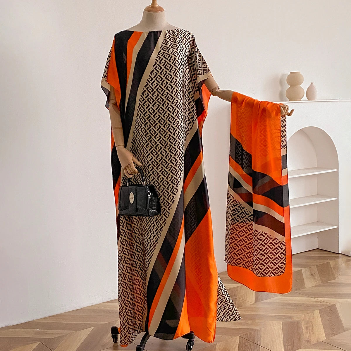 Robes africaines d'été à la mode pour femmes Soie imprimée élégante