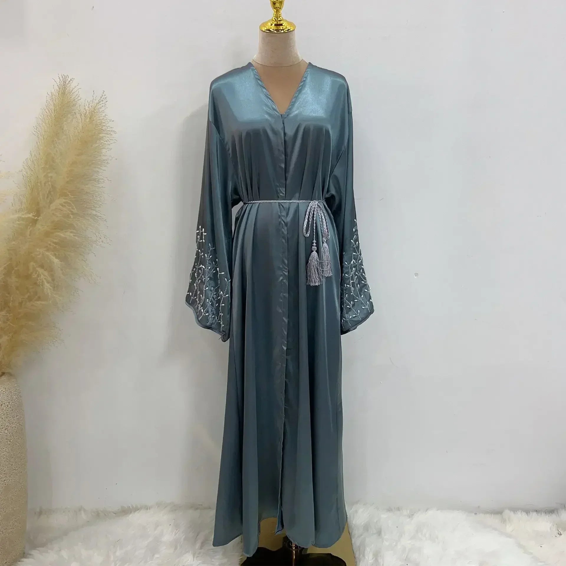 Kaftan Abaya Femme Perles Élégante