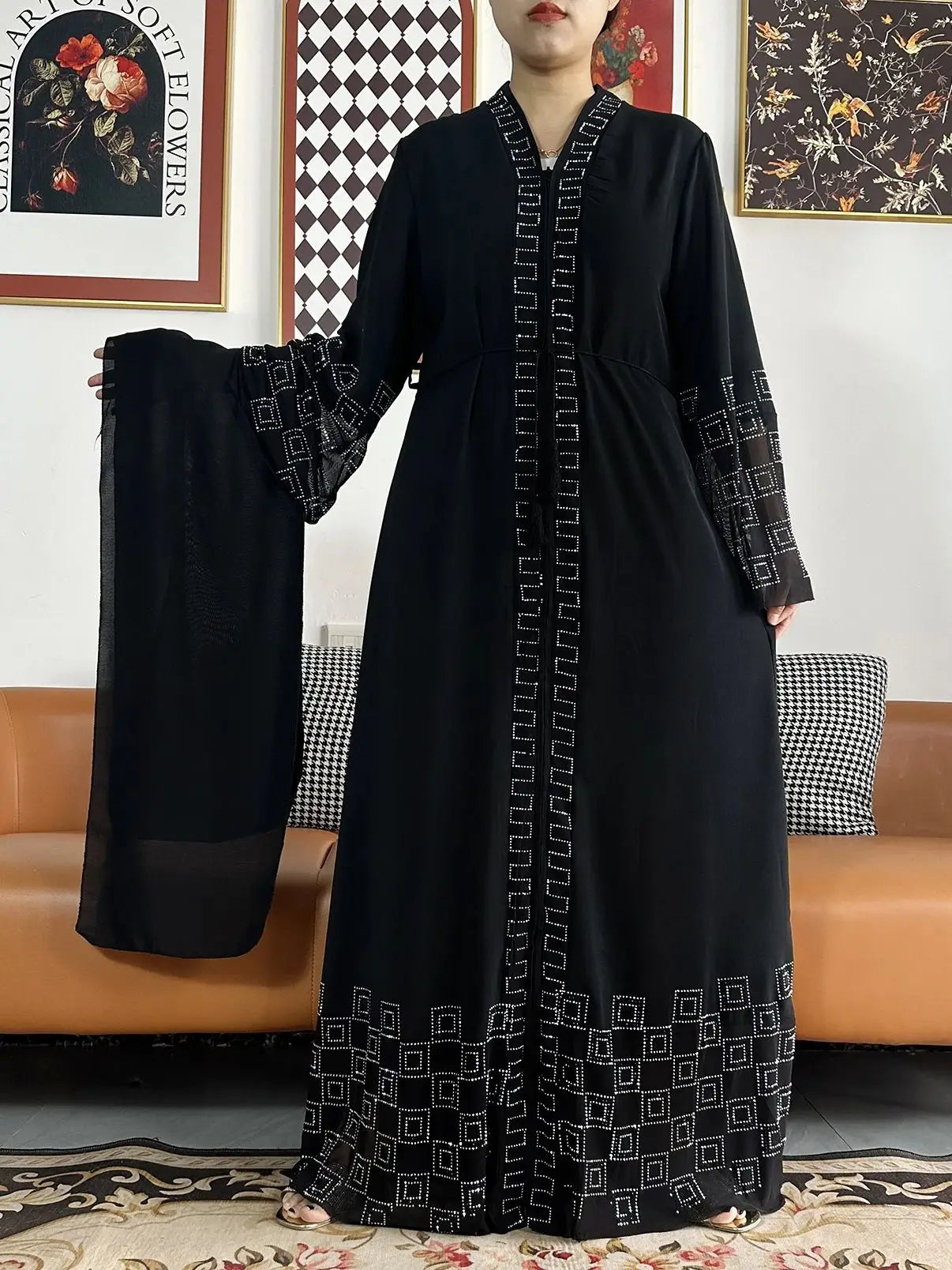 Abaya Femme Chiffon Zippée
